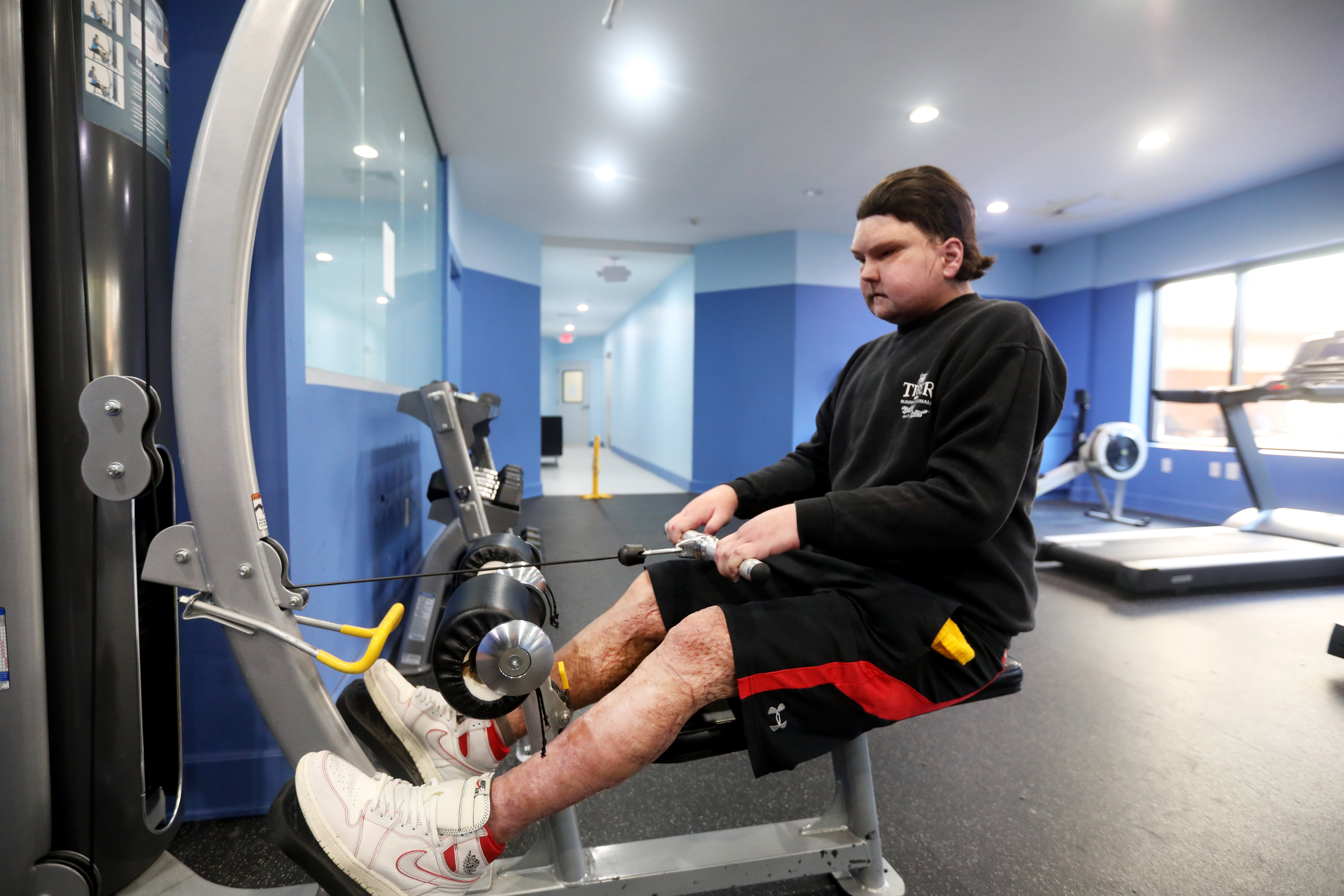 Joe working out at the gym